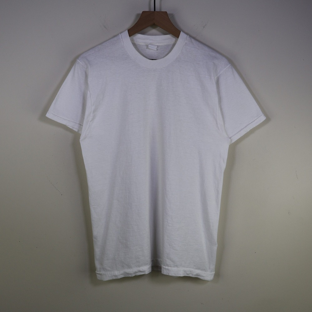 Vintage 80s Fruit of the Loom Blank Single Stitch T-Shirt Small Essential Cotton